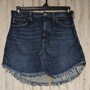 New with out tag Free People Bailey Fringe Denim Mini Skirt